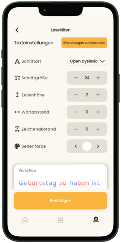 Texteinstellungen